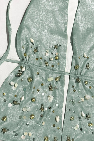 Embellished Halter Neck Tank Top