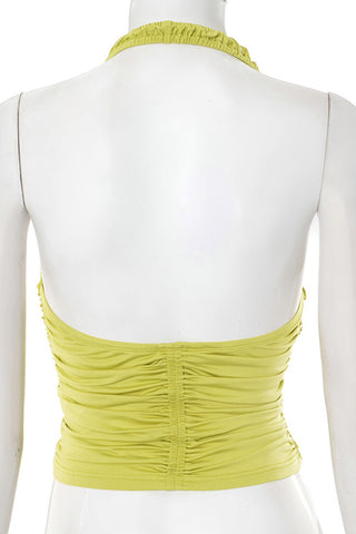 Ruched Halter Tank Top
