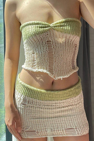 Strapless Knit Casual Set