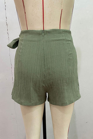 Wrap-Front Skort with Bow Accent