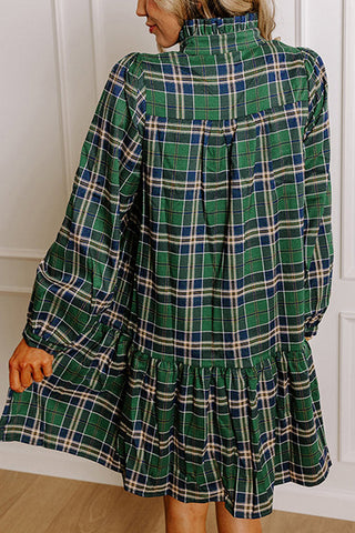 Plaid A-Line Casual Dress