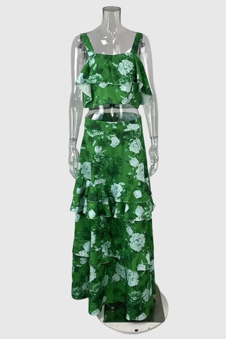 Elegant Floral Skirt Set