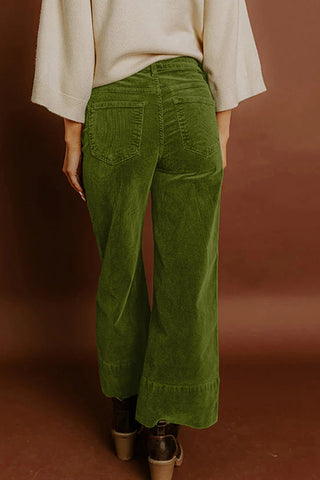 Wide-Leg Corduroy Casual Pants