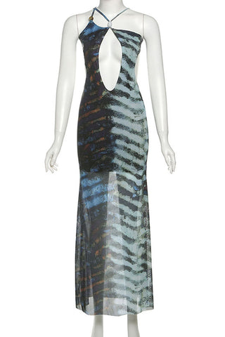 Strappy Open-Back Maxi Casual Dress