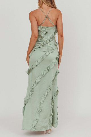 Ruffle Detail Maxi Casual Dress