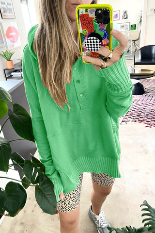 Casual Button-Up Hoodie Sweatshirt