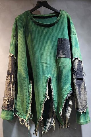 Distressed Pocket Sweater