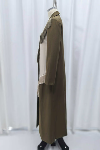 Fringe-Detail Wrap Coat