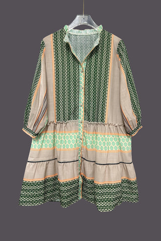 Patterned Bohemian Casual Dress