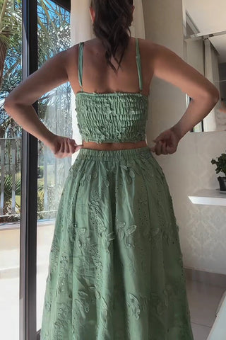 Patterned Two-Piece Skirt Set