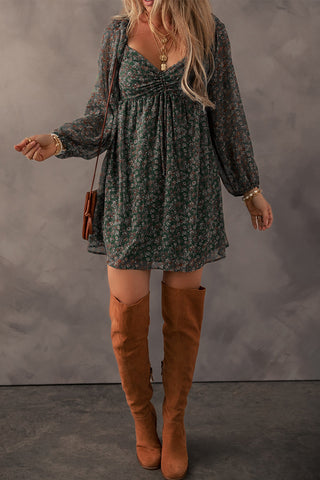 Floral Smocked Long Sleeve Dress
