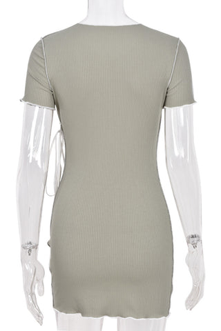 Cutout Ribbed Mini Dress