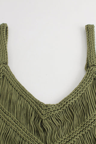 Fringe Detail Knit Tank Top