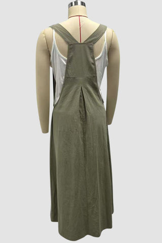 Wide-Leg Casual Pinafore Dress