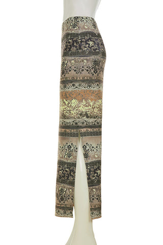 Elegant Patterned Maxi Skirt