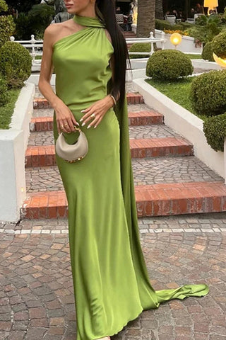 Asymmetric Neckline Casual Dress