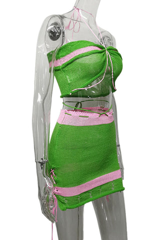 Crochet Two-Piece Casual Set