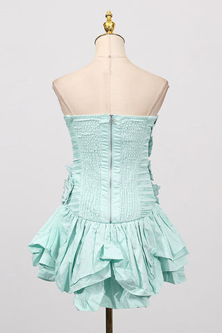 Strapless Tiered Casual Dress