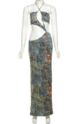 Halter Cutout Midi Dress