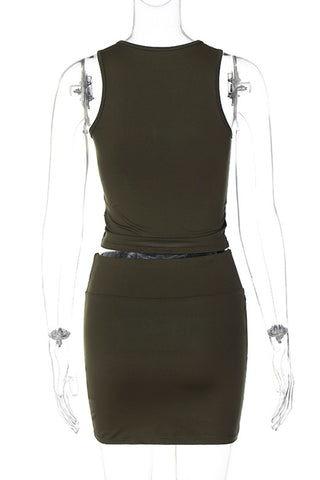 Intricate Cutout Skirt Set