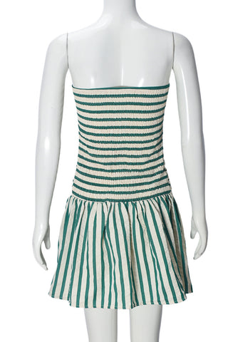 Strapless Striped Casual Dress