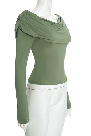 Off-Shoulder Ruched Blouse
