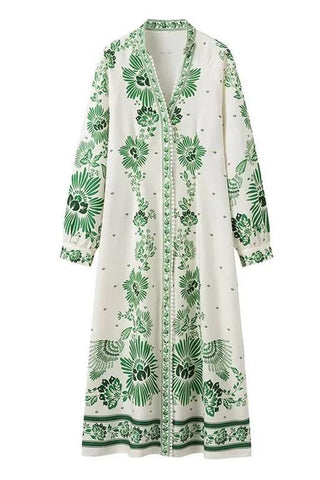 Floral Print Long Casual Dress
