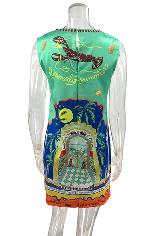 Graphic Sleeveless Shift Dress