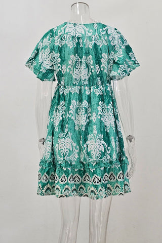 Floral V-Neck Casual Dress