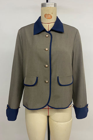 Contrast Decorative Flap Pocket Jacket