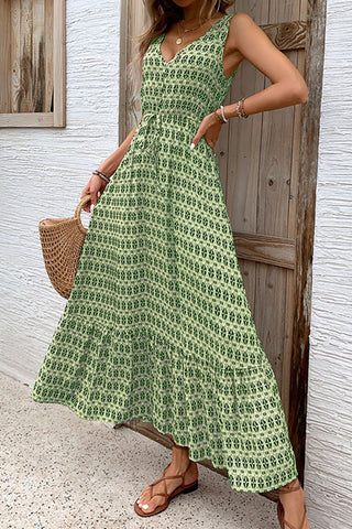 Patterned Sleeveless Maxi Dress