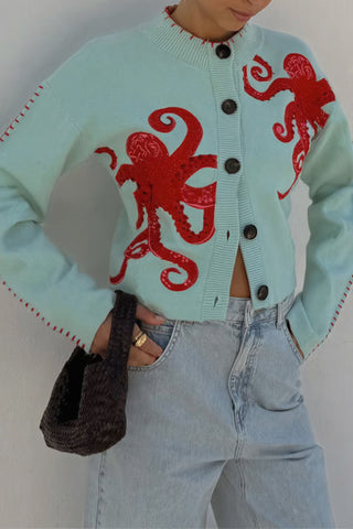 Octopus Embellished Cardigan