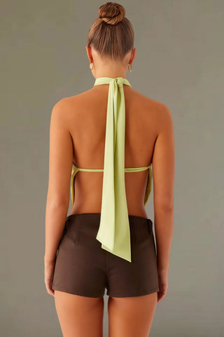 Knotted Halter Draped Tank Top