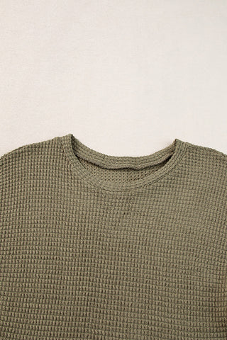 Tassel Trim Waffle Lounge Set