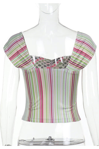 Polka Dot and Striped Tank Top