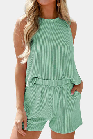 Sleeveless Relaxed Fit Short Set