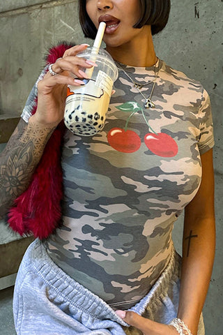 Camouflage Cherry T-Shirt