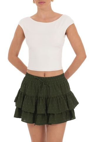 Tiered Ruffle Mini Skirt