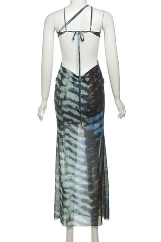 Strappy Open-Back Maxi Casual Dress