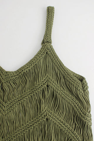 Fringe Detail Knit Tank Top