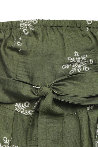 Strapless Wide-Leg Jumpsuit with Belt