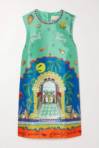 Graphic Sleeveless Shift Dress