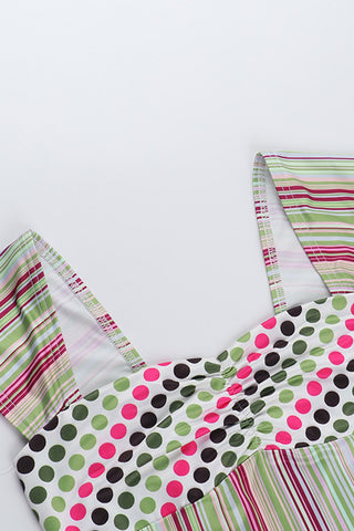 Patterned Square-Neck Blouse