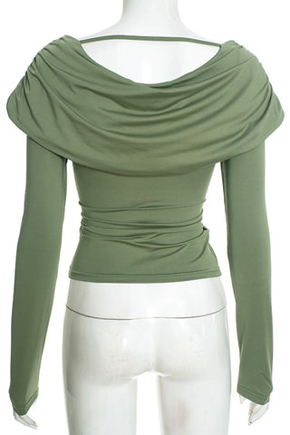 Off-Shoulder Ruched Blouse