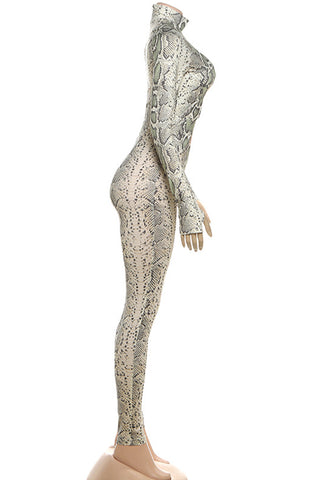Snakeskin Patterned Jumpsuit