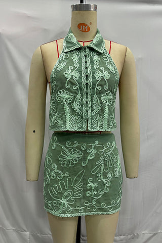 Floral Detail Mini Skirt