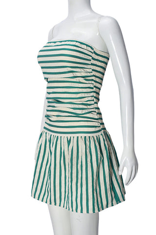 Strapless Striped Casual Dress