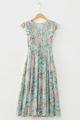 Floral Tiered Midi Dress