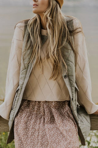 Quilted Longline Vest with Pockets