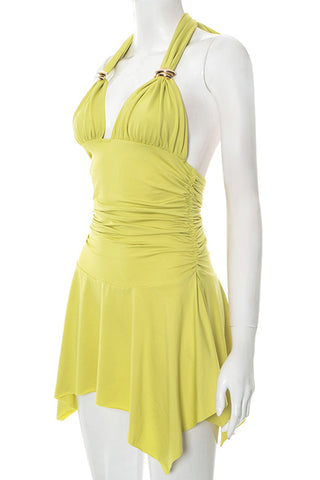 Halter Neck Ruched Sundress